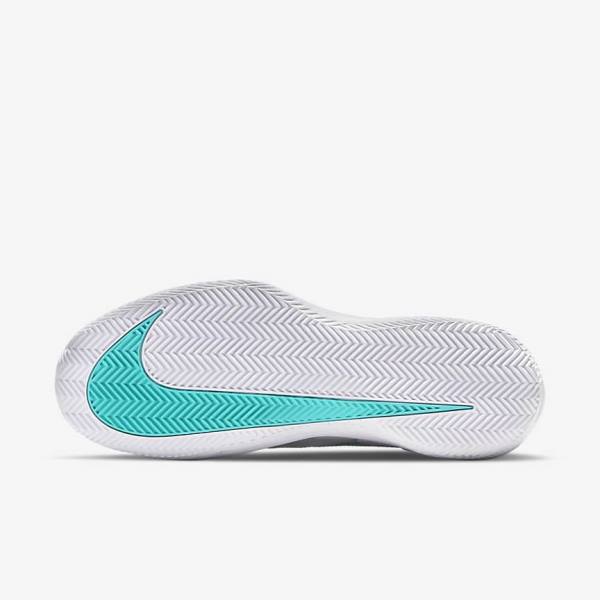 Nike NikeCourt Air Zoom Vapor Pro Clay Court Tennisschuhe Herren Weiß Hellbeige Königsblau Blau Türkis | NK564MKD