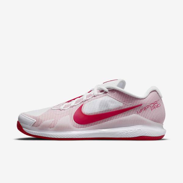 Nike NikeCourt Air Zoom Vapor Pro Clay Court Tennisschuhe Herren Weiß Rot | NK763PCS