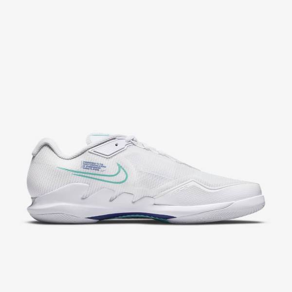 Nike NikeCourt Air Zoom Vapor Pro Hard-Court Tennisschuhe Herren Weiß Hellbeige Königsblau Blau Türkis | NK524TOM