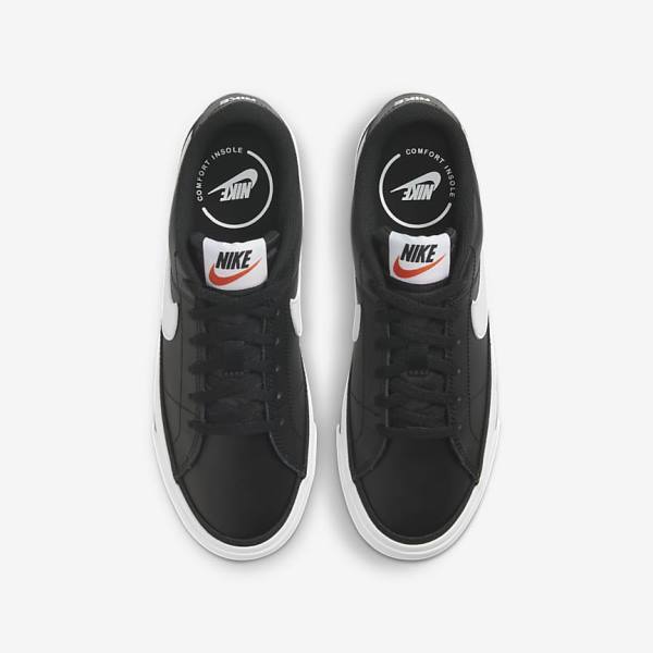 Nike NikeCourt Legacy Older Sneakers Kinder Schwarz Hellbraun Weiß | NK960TUP