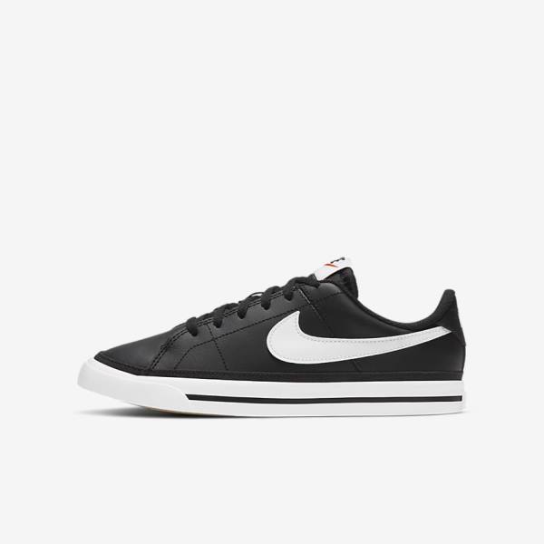 Nike NikeCourt Legacy Older Sneakers Kinder Schwarz Hellbraun Weiß | NK960TUP