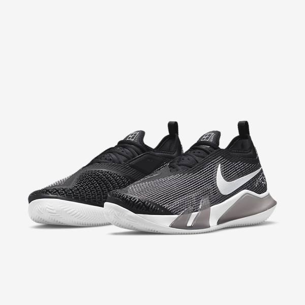 Nike NikeCourt React Vapor NXT Clay Court Tennisschuhe Herren Schwarz Weiß | NK207PXW