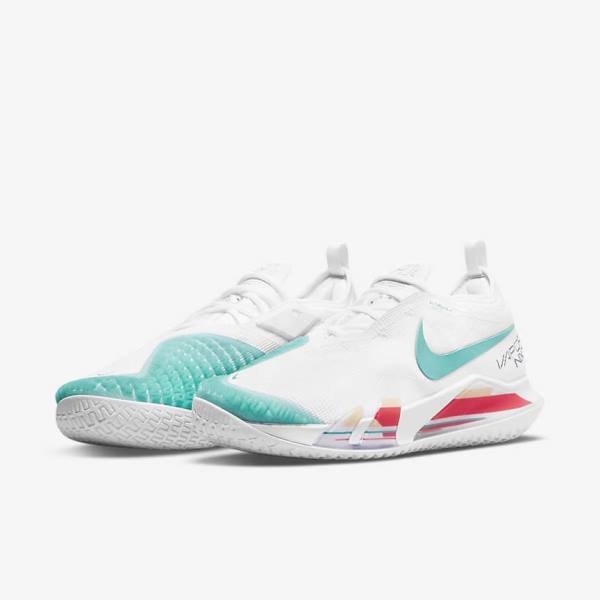 Nike NikeCourt React Vapor NXT Hard-Court Tennisschuhe Herren Weiß Rot Bordeaux Türkis | NK609LGT