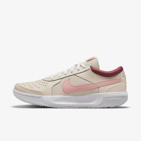 Nike NikeCourt Zoom Lite 3 Tennisschuhe Damen Weiß Rot Koralle | NK637KAS