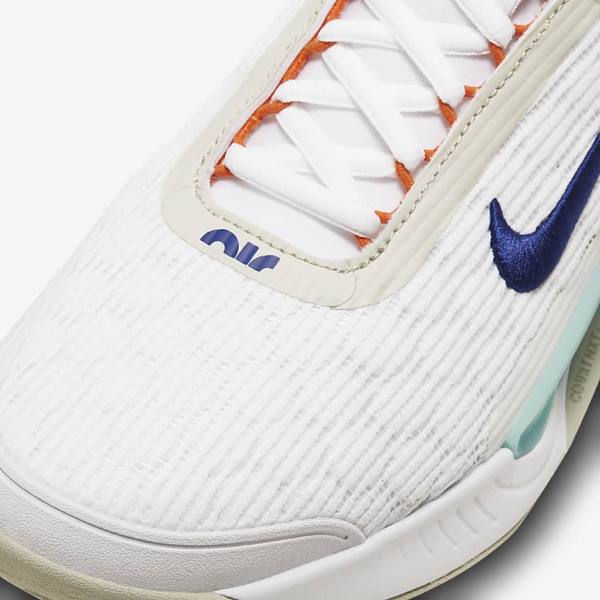 Nike NikeCourt Zoom NXT Hard Court Tennisschuhe Herren Weiß Hellbeige Türkis Königsblau Blau | NK561TNX