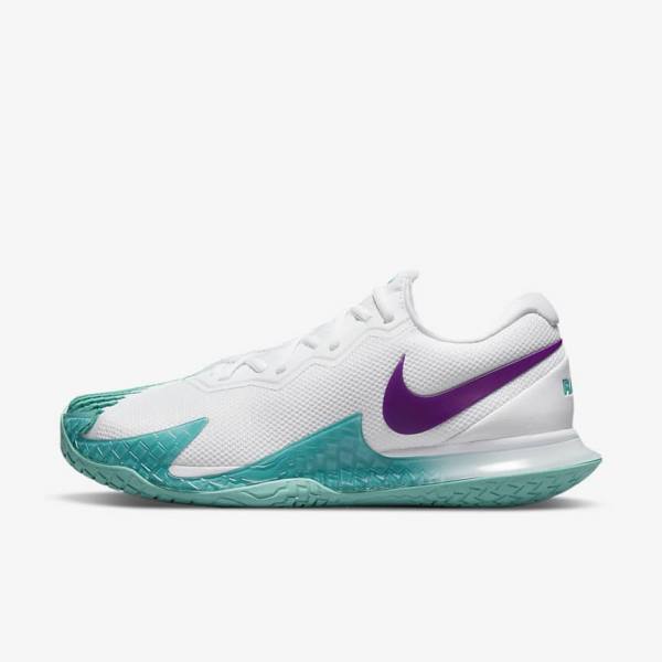 Nike NikeCourt Zoom Vapor Cage 4 Rafa Hard Court Tennisschuhe Herren Weiß Türkis Rot Lila | NK289FZW