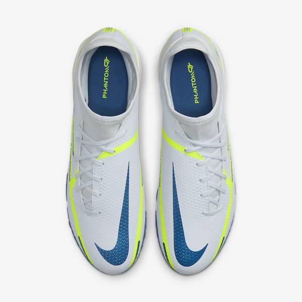 Nike Phantom GT2 Academy Dynamic Fit TF Turf Fußballschuhe Damen Grau Hellblau Dunkelblau | NK243KYS