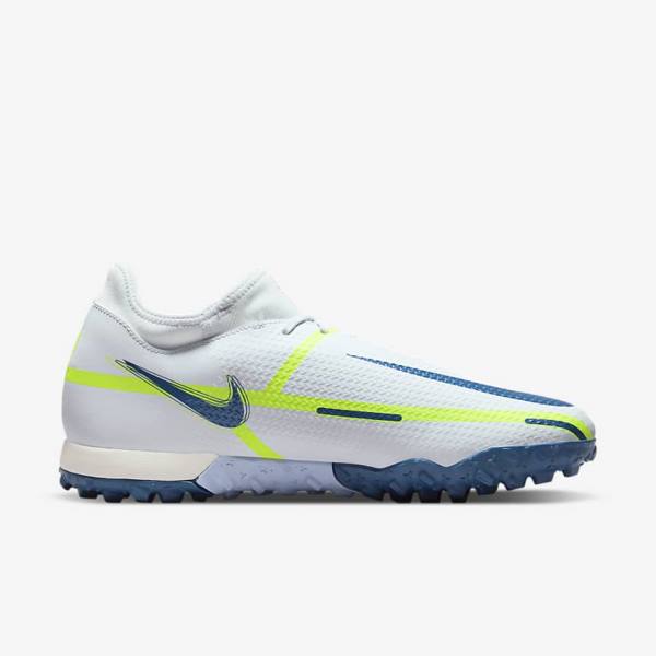 Nike Phantom GT2 Academy Dynamic Fit TF Turf Fußballschuhe Herren Grau Hellblau Dunkelblau | NK632NTS