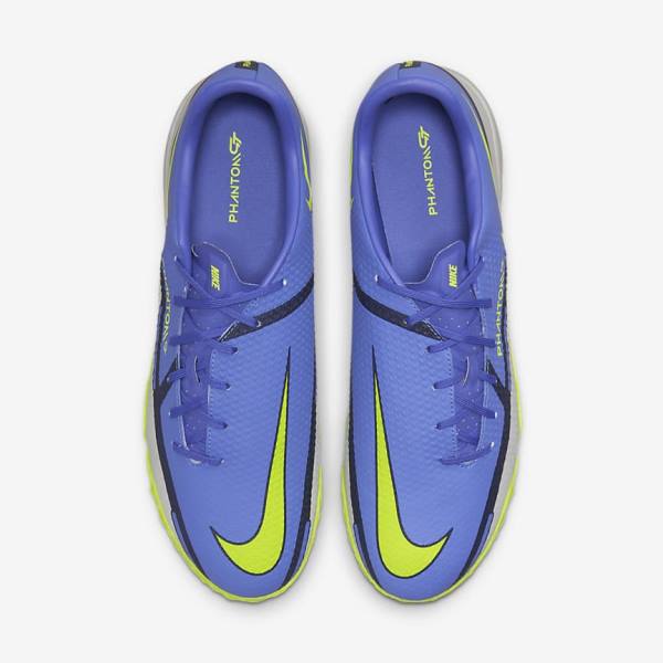 Nike Phantom GT2 Academy TF Turf Fußballschuhe Damen Blau Grau | NK096CKY