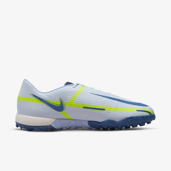 Nike Phantom GT2 Academy TF Turf Fußballschuhe Damen Grau Hellblau Dunkelblau | NK587GNT