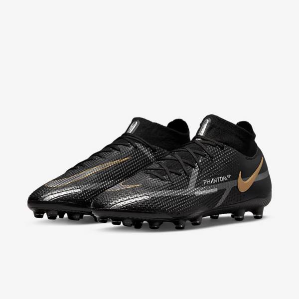 Nike Phantom GT2 Dynamic Fit Elite AG-Pro Artificial-Grass Fußballschuhe Damen Metal Gold Metal Metal | NK582ZXS