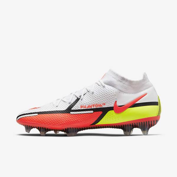 Nike Phantom GT2 Dynamic Fit Elite FG Firm-Ground Fußballschuhe Damen Weiß Hellrot | NK394YDW