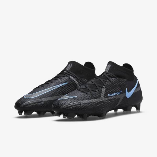 Nike Phantom GT2 Dynamic Fit Elite FG Firm-Ground Fußballschuhe Herren Schwarz Grau | NK720PZT