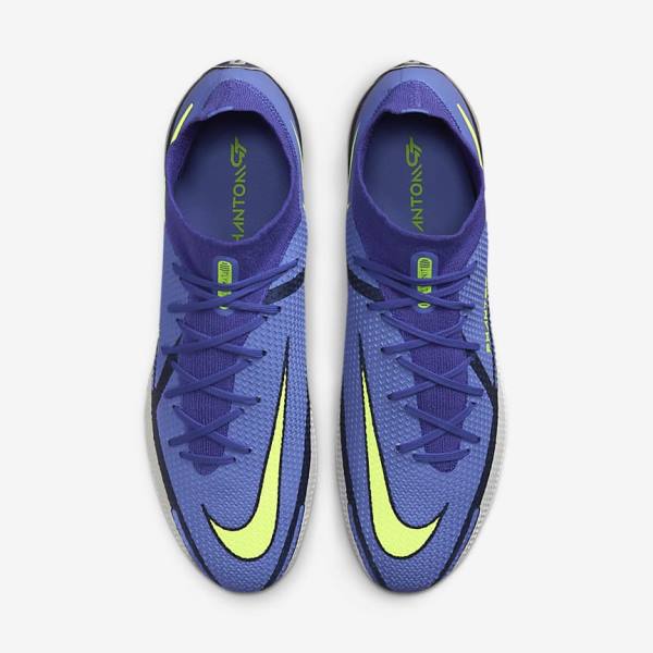 Nike Phantom GT2 Dynamic Fit Elite FG Firm-Ground Fußballschuhe Herren Blau Grau | NK947CDM