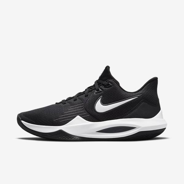 Nike Precision 5 Basketballschuhe Herren Schwarz Dunkelgrau Weiß | NK208ZVQ