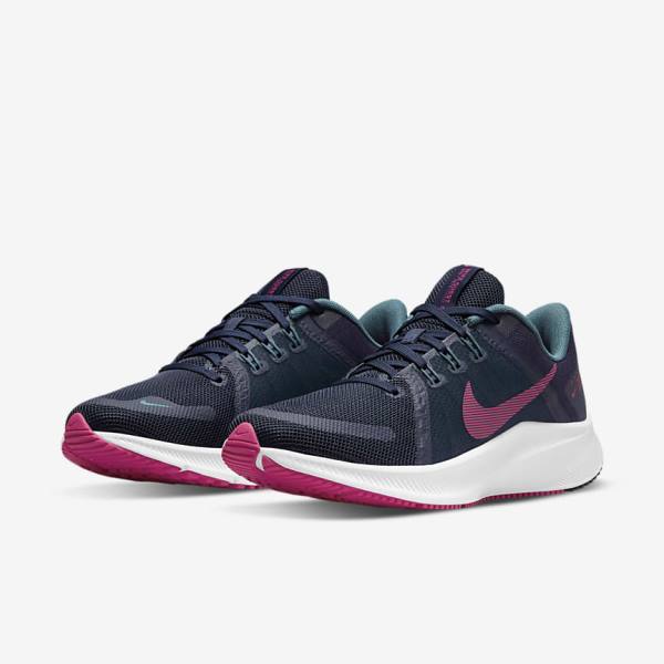 Nike Quest 4 Straßen Laufschuhe Damen Blau Grau Grün Weiß Rosa | NK543HVS