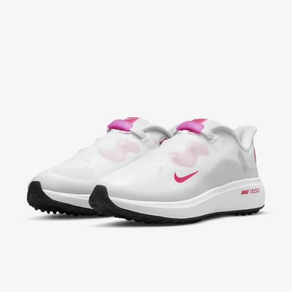 Nike React Ace Tour Golfschuhe Damen Weiß Schwarz Rosa | NK065OHF