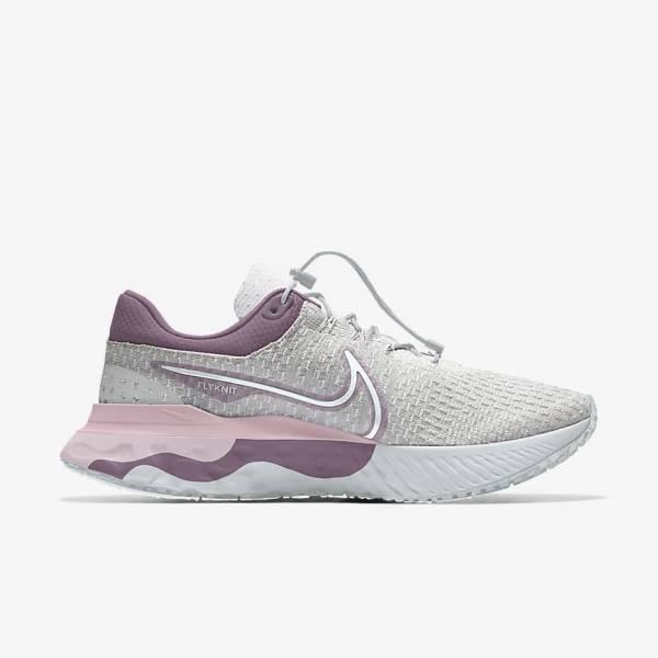 Nike React Infinity Run 3 By You Custom Straßen Laufschuhe Damen Grau Platin Grau | NK675RME