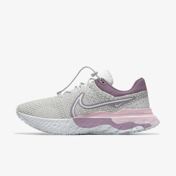 Nike React Infinity Run 3 By You Custom Straßen Laufschuhe Damen Grau Platin Grau | NK675RME