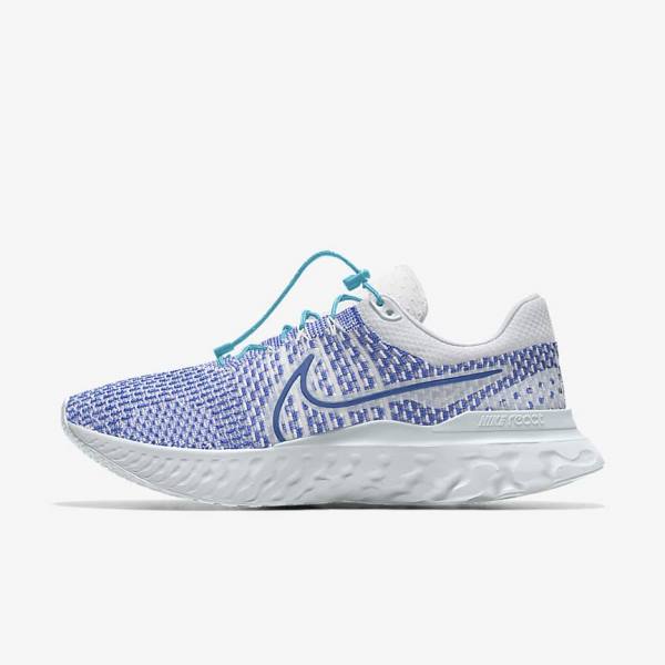 Nike React Infinity Run 3 By You Custom Straßen Laufschuhe Damen Weiß Blau Weiß | NK715YPG