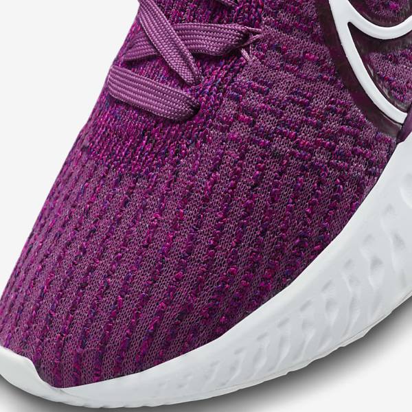 Nike React Infinity Run Flyknit 3 Straßen Laufschuhe Damen Hellbordeaux Rosa Weiß | NK017STA