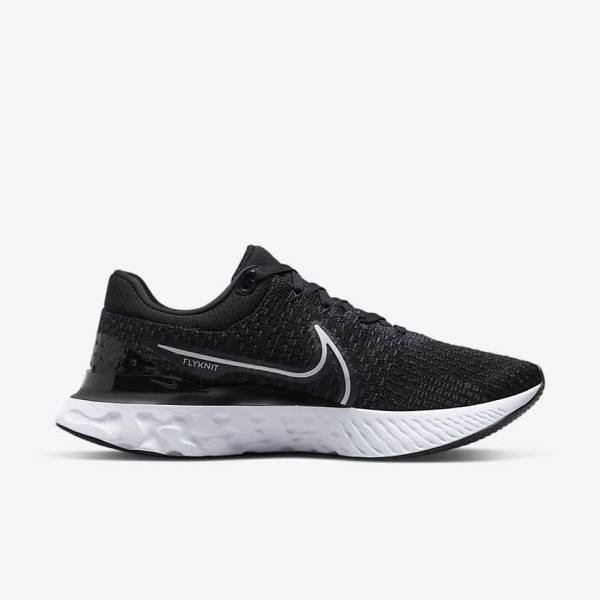 Nike React Infinity Run Flyknit 3 Straßen Laufschuhe Herren Schwarz Weiß | NK056HVL