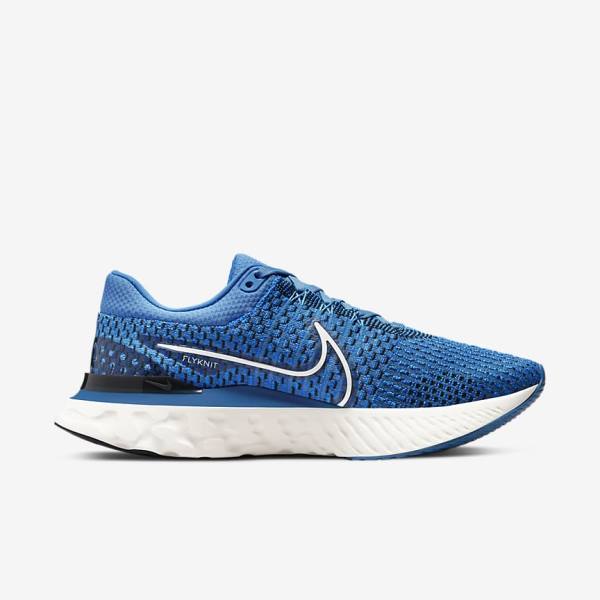 Nike React Infinity Run Flyknit 3 Straßen Laufschuhe Herren Blau Schwarz | NK103YXC