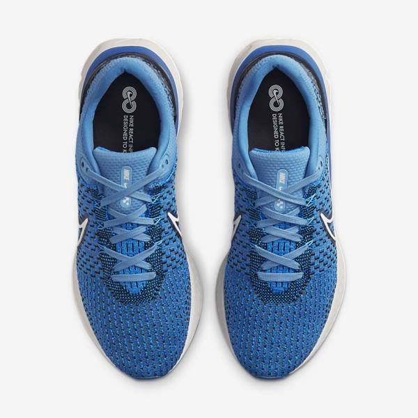 Nike React Infinity Run Flyknit 3 Straßen Laufschuhe Herren Blau Schwarz | NK103YXC