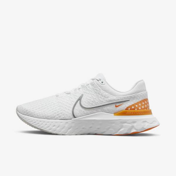 Nike React Infinity Run Flyknit 3 Straßen Laufschuhe Herren Weiß Grau | NK456OYD