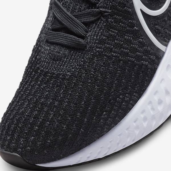 Nike React Infinity Run Flyknit 3 Straßen Laufschuhe Damen Schwarz Weiß | NK583DCR