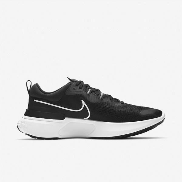 Nike React Miler 2 Straßen Laufschuhe Herren Schwarz Grau Weiß | NK207MSG