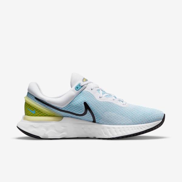 Nike React Miler 3 Straßen Laufschuhe Herren Weiß Blau Schwarz | NK352BPR