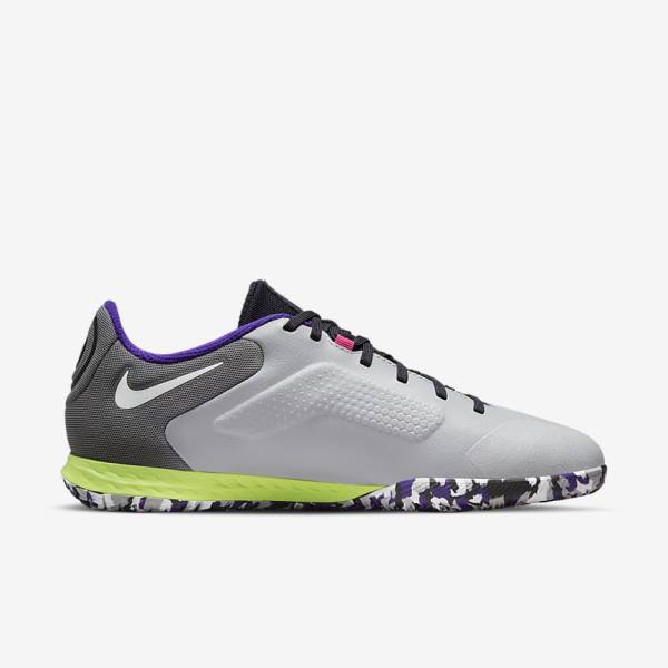 Nike React Tiempo Legend 9 Pro IC Indoor-Court Fußballschuhe Herren Hellgrau Weiß | NK293HLG