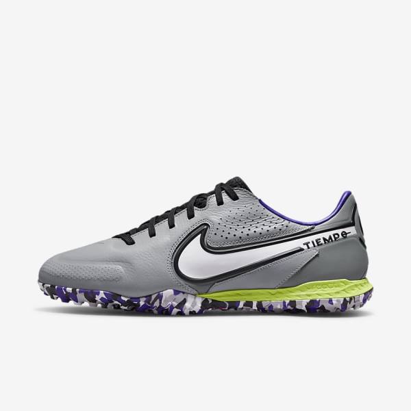 Nike React Tiempo Legend 9 Pro TF Turf Fußballschuhe Herren Hellgrau Weiß | NK092QUB