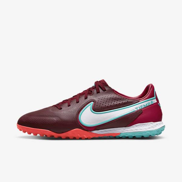 Nike React Tiempo Legend 9 Pro TF Turf Fußballschuhe Herren Rot Hellrot Weiß | NK678JYH