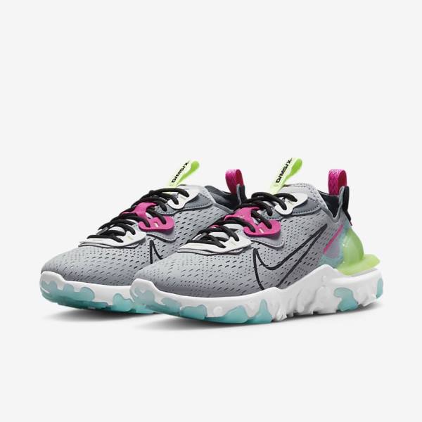 Nike React Vision Sneakers Damen Grau Rosa Schwarz | NK634YZN