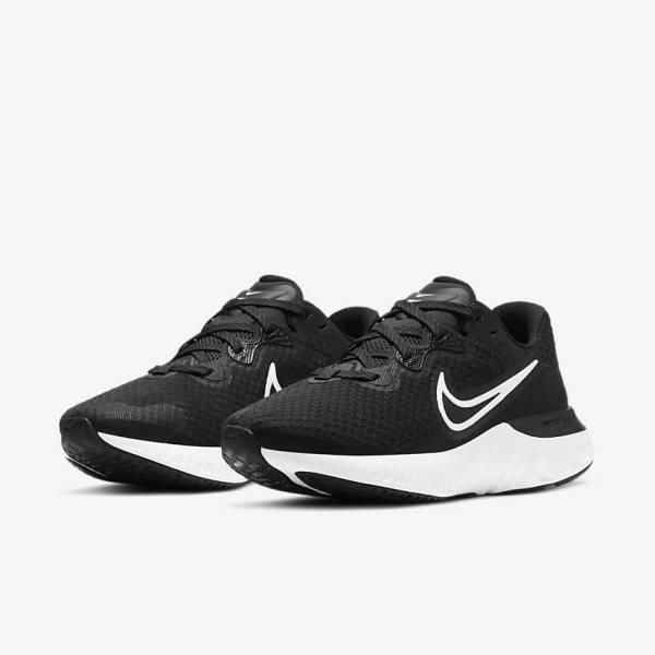 Nike Renew Run 2 Straßen Laufschuhe Damen Schwarz Dunkelgrau Weiß | NK309TPF