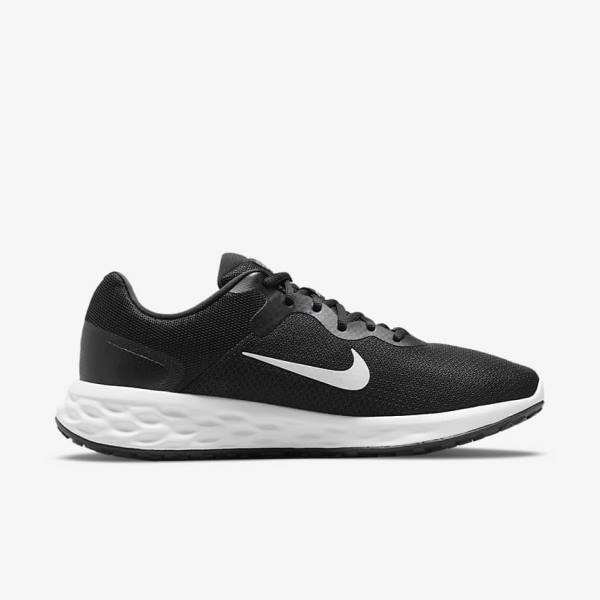 Nike Revolution 6 (Extra Weite) Laufschuhe Herren Schwarz Grau Weiß | NK635ZTY