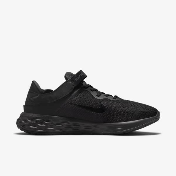 Nike Revolution 6 FlyEase Next Nature Easy-On-And-Off Straßen (Extra Weite) Laufschuhe Herren Schwarz Dunkelgrau | NK289CJB