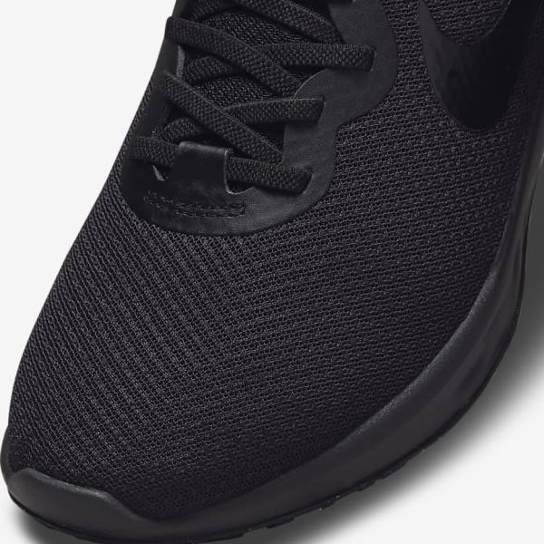 Nike Revolution 6 FlyEase Next Nature Easy On-Off Straßen Laufschuhe Herren Schwarz Dunkelgrau | NK318AMR