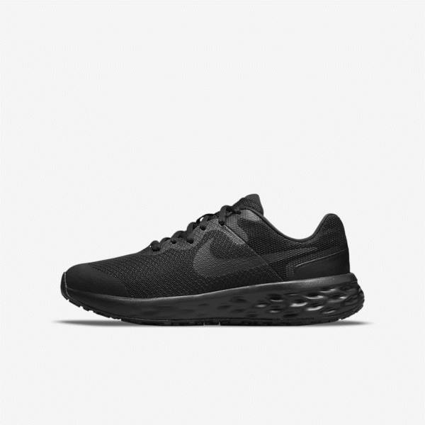 Nike Revolution 6 Older Straßen Laufschuhe Kinder Schwarz Dunkelgrau | NK742CKV