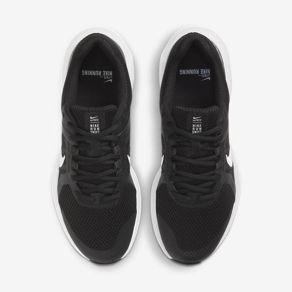 Nike Run Swift 2 Straßen Laufschuhe Herren Schwarz Dunkelgrau Weiß | NK315JNS