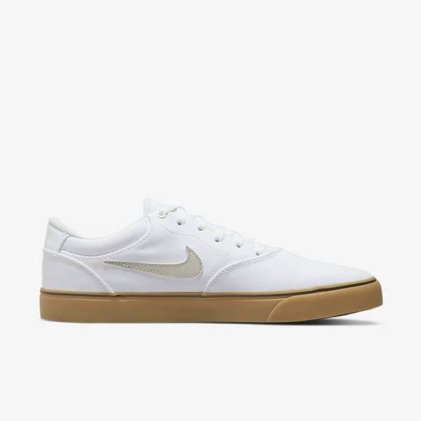 Nike SB Chron 2 Canvas Skate Shoes Herren Weiß Hellbraun Hellbeige | NK146UJB