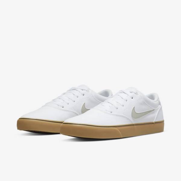 Nike SB Chron 2 Canvas Skate Shoes Herren Weiß Hellbraun Hellbeige | NK146UJB