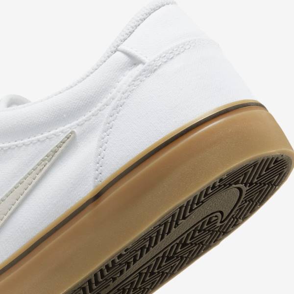 Nike SB Chron 2 Canvas Skate Shoes Herren Weiß Hellbraun Hellbeige | NK146UJB