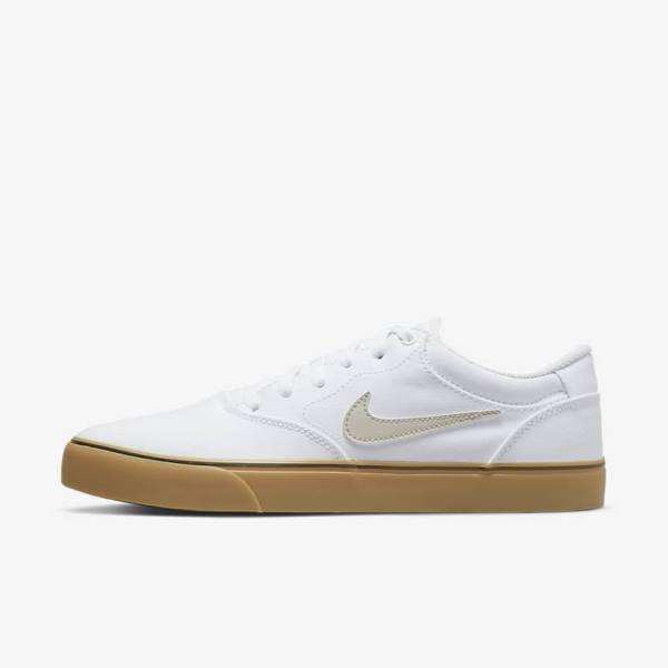 Nike SB Chron 2 Canvas Skate Shoes Herren Weiß Hellbraun Hellbeige | NK146UJB