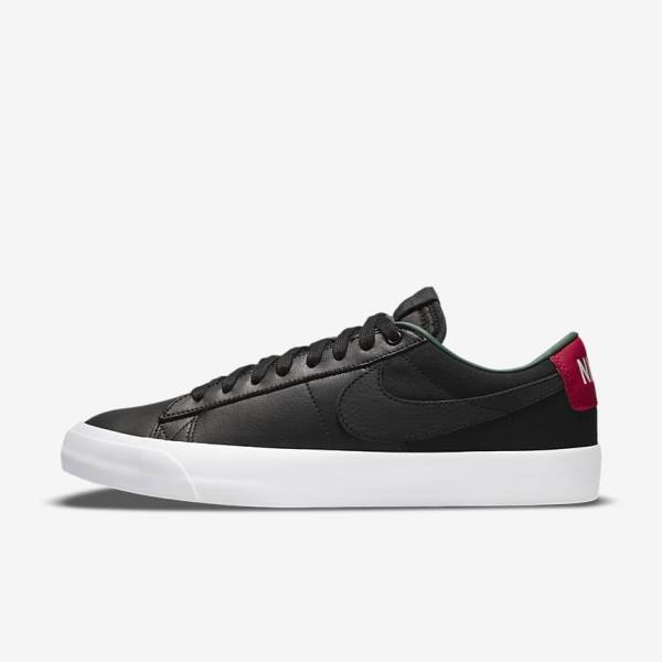 Nike SB Zoom Blazer Low Pro GT Premium Sneakers Herren Schwarz Rot Schwarz | NK043IZF