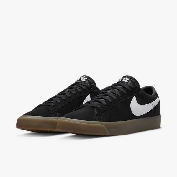 Nike SB Zoom Blazer Low Pro GT Skate Shoes Herren Schwarz Weiß | NK659SRG