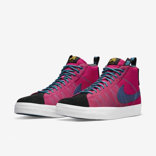 Nike SB Zoom Blazer Mid Premium Skate Shoes Damen Rosa Blau Königsblau Blau | NK147BZW