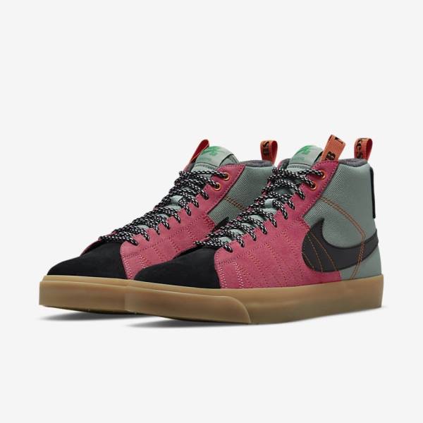 Nike SB Zoom Blazer Mid Premium Skate Shoes Herren Weiß Braun Schwarz | NK415SAY